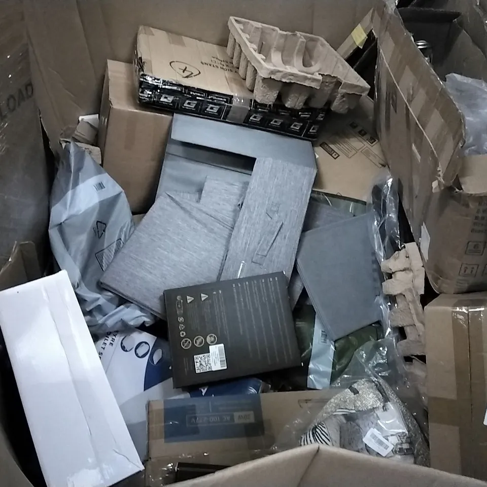 PALLET OF ASSORTED PRODUCTS INCLUDING MULTIUSE STEAM CLEANER, CASE FOR IPAD, OFFICE CHAIR, PLASTIC COOP DOOR, LAUNDRY HAMPER
