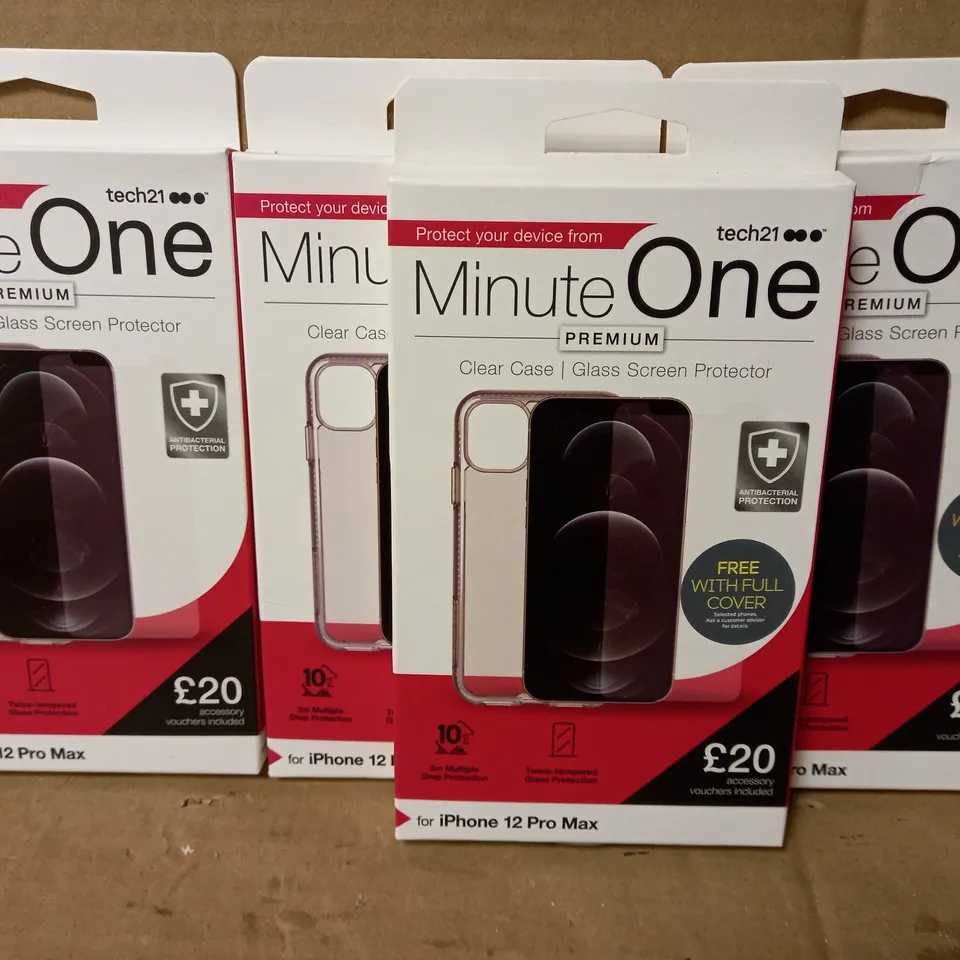 LOT OF 4 MINUTE ONE CLEAR CASES FOR IPHONE 12 PRO MAX