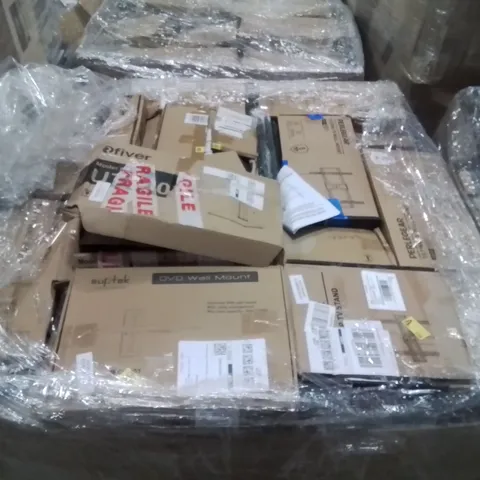 PALLET CONTAINING A LARGE QUANTITY OF TV WALL MOUNTED BRACKETS