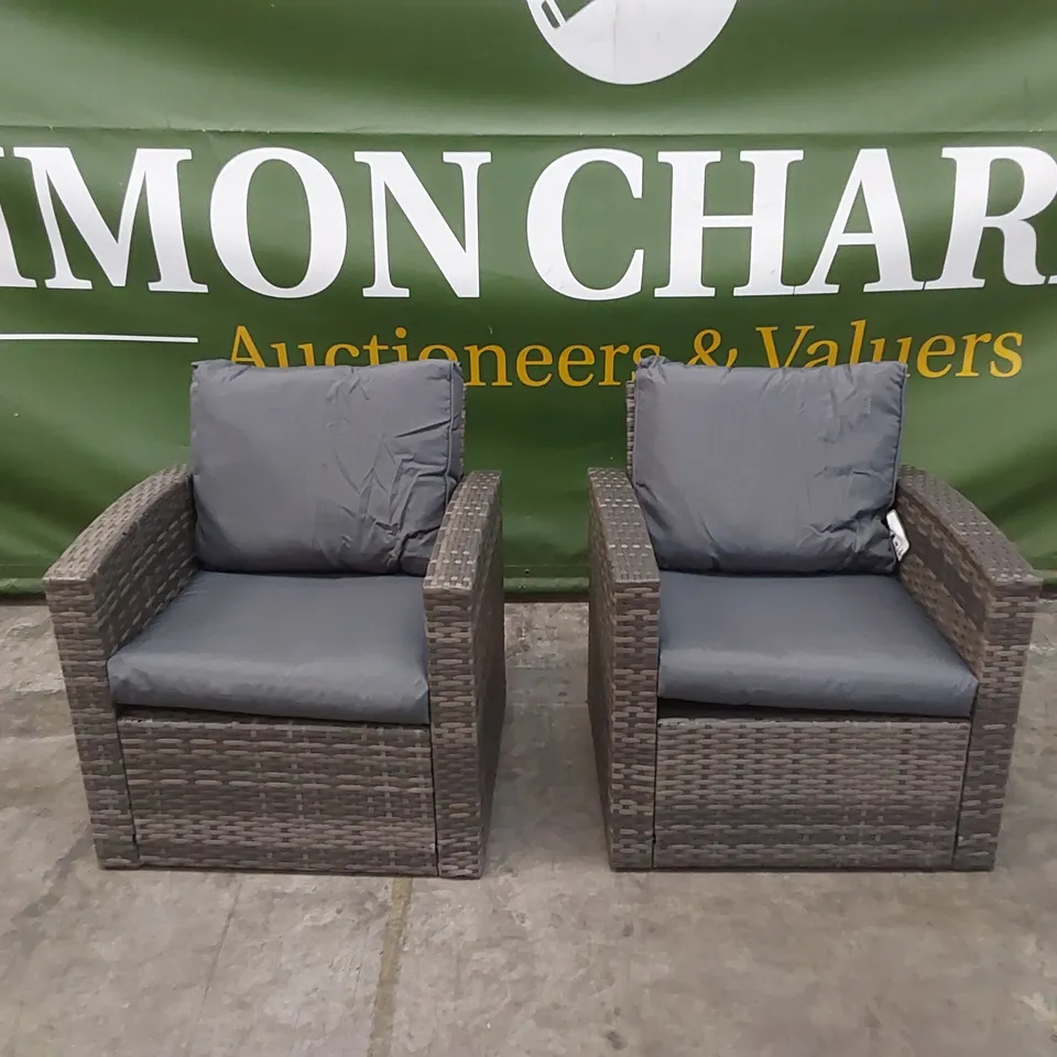 BRAND NEW BOXED KANSAS RATTAN SOFA SET WITH RISING TABLE IN GREY (3 BOXES)