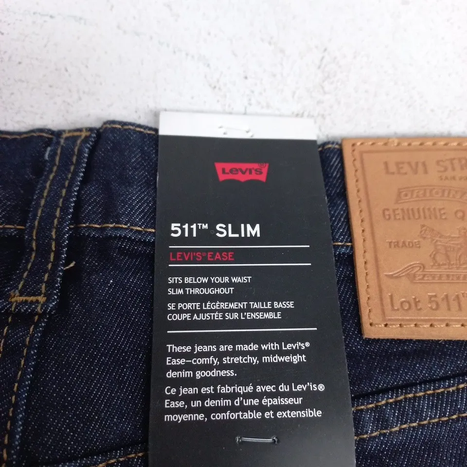 LEVI'S 511 SLIM JEANS – DARK DENIM, 32W X 30L (UK 32)