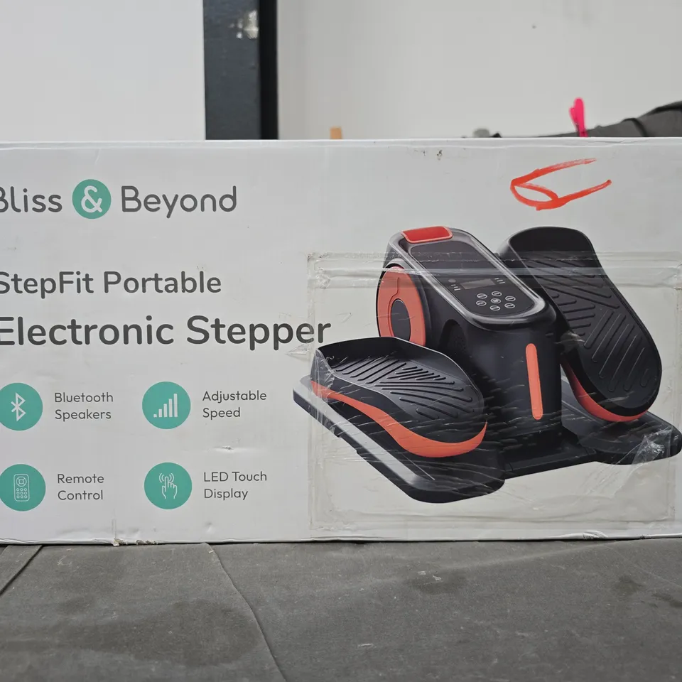 BOXED BLISS & BEYOND STEPFIT PORTABLE ELECTRONIC STEPPER