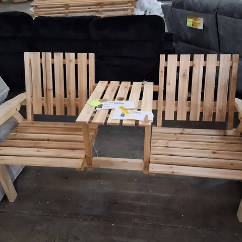 GARDEN LOVESEAT WITH BUILT-IN COFFEE TABLE