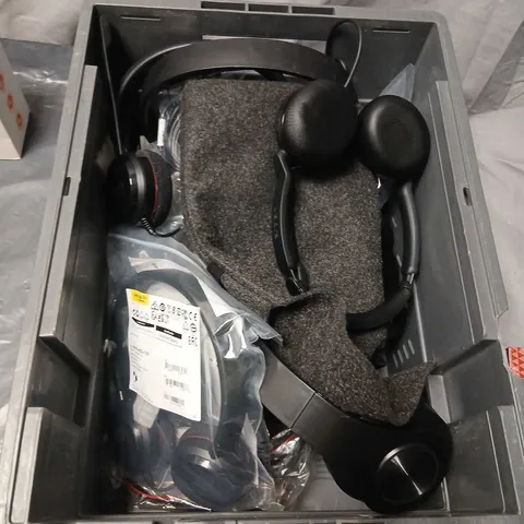 APPROXIMATELY SIX PAIRS OF ASSORTED HEADPHONES AND HEAD SETS