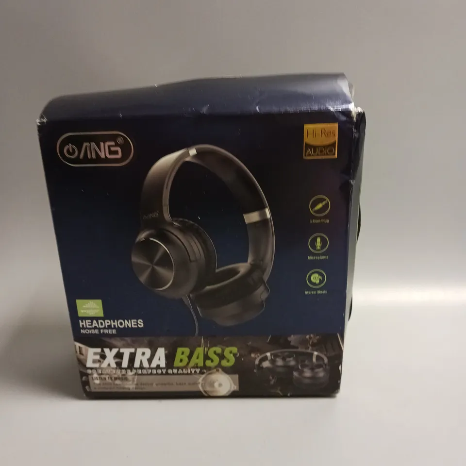 ANG XY800 HEADPHONES BLACK EXTRA BASS 3.5MM PLUG AND MICROPHONE