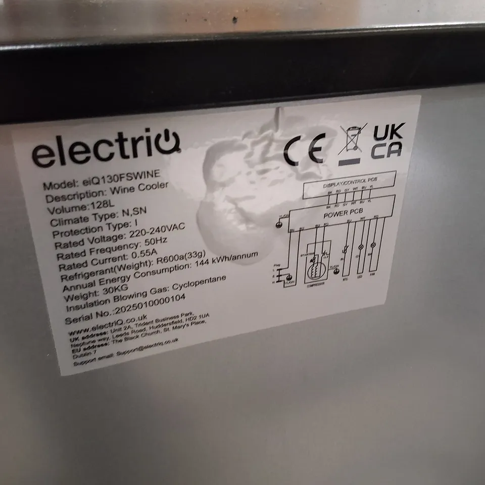 ELECTRIQ 48 BOTTLE CAPACITY FREESTANDING WINE COOLER – BLACK