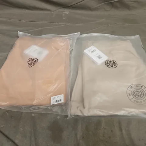 APPROXIMATELY 21 ASSORTED BAGGED CLOTHING ITEMS IN VARIOUS SIZES TO INCLUDE UNISEX GET YOUR COLD ON JOGGERS IN CLAY & UNISEX BRASS MONKEY JOGGERS IN CORAL