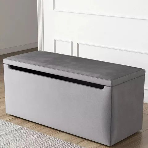 BOXED NOVA FABRIC OTTOMAN BLANKET BOX - BEIGE (1 BOX)
