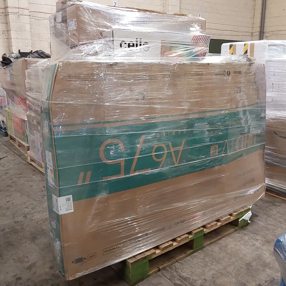 PALLET OF APPROXIMATELY 11 UNPROCESSED RAW RETURN TELEVISIONS TO INCLUDE;