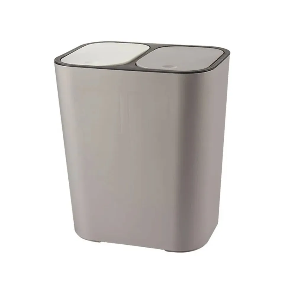 BOXED BOCK PLASTIC SWING TOP MULTI COMPARTMENT RUBBISH & RECYCLING BIN