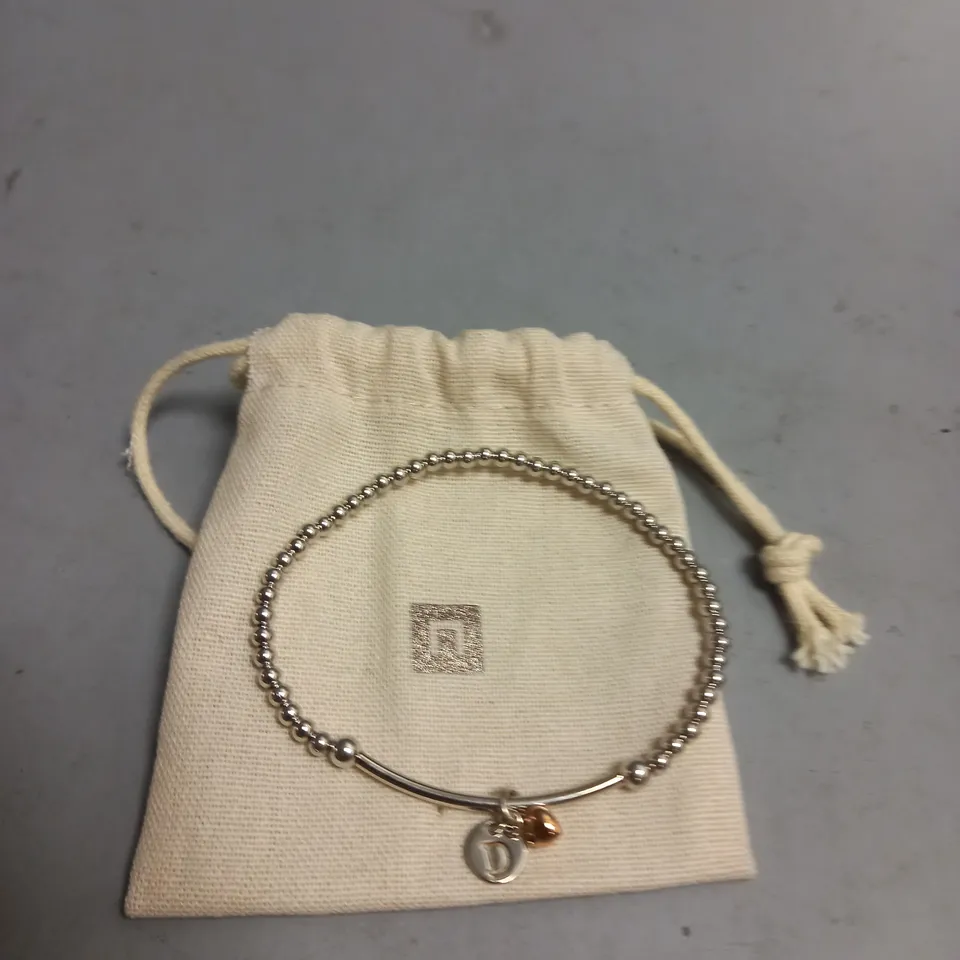 "D" INITIAL SILVER 925 BRACELET