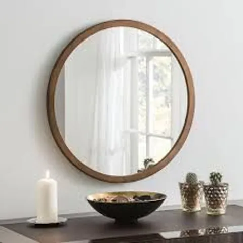 BOXED HOME DIRECT 365 ROUND BRONZE AND GOLD CONTEMPORARY WALL MIRROR
