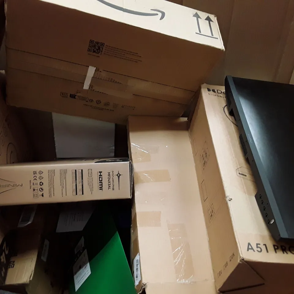 PALLET TO CONTAIN AN ASSORTMENT OF HOUSEHOLD ITEMS TO INCLUDE FOOT SPA, WALL CLOCKS, MONITORS AND HIGH DEFINITION HOME GAME MACHINE ECT
