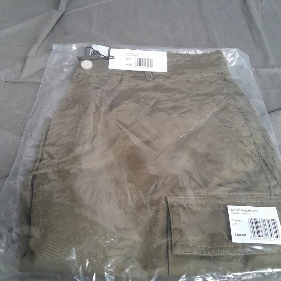PRETTY GREEN COMBAT SHORTS SIZE 34