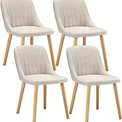 BOXED DINING CHAIRS (SET OF 4) - BEIGE (1 BOX)