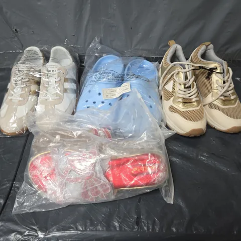 APPROXIMATELY 10 ASSORTED PAIRS OF SHOES AND FOOTWEAR ITEMS IN VARIOUS STYLES AND SIZES TO INCLUDE GUESS, GOODIN, GRACE EVERY STEP, ETC