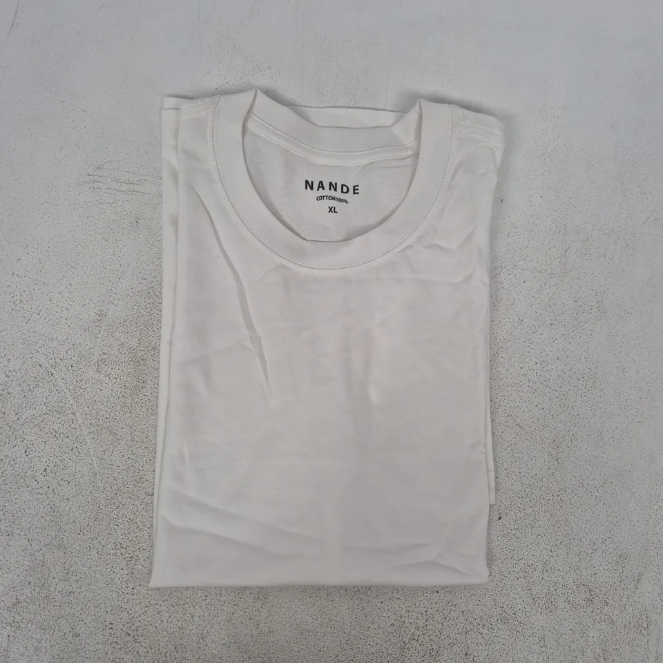 NANDE SHORT SLEEVE T-SHIRT IN WHITE SIZE XL