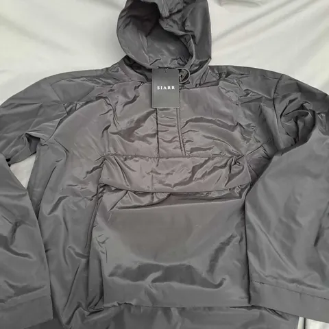 SIARR QURTER ZIP/BUTTON COAT IN BLACK - LARGE