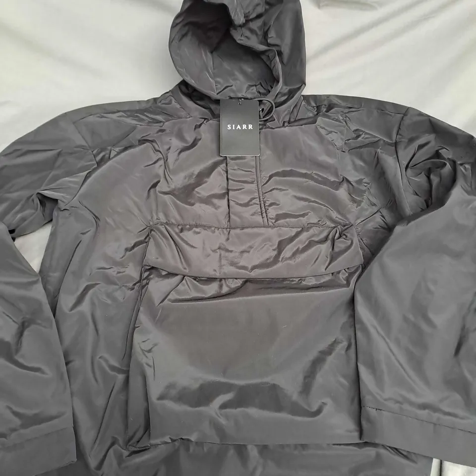 SIARR QURTER ZIP/BUTTON COAT IN BLACK - LARGE