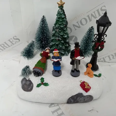 DESIGNER FESTIVE LED CHRISTMAS SCENE WITH MUSIC