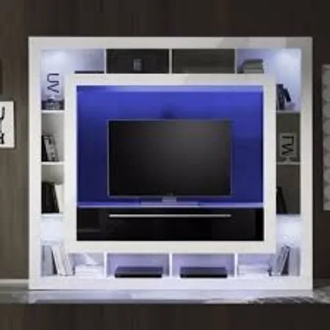 BRAND NEW BOXED MELODY LCD TV STAND IN GLOSS WHITE AND BLACK (3 BOXES)