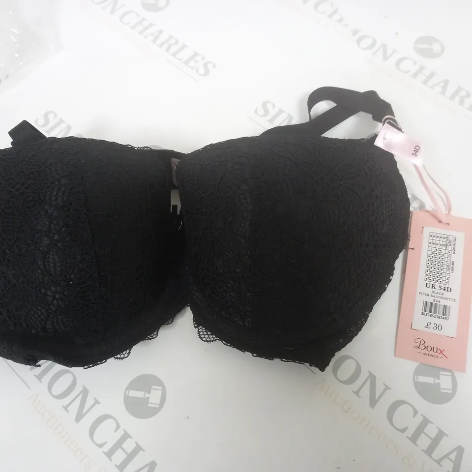BOUX AVENUE PIPER BALCONETTE BRA IN BLACK - UK 34D