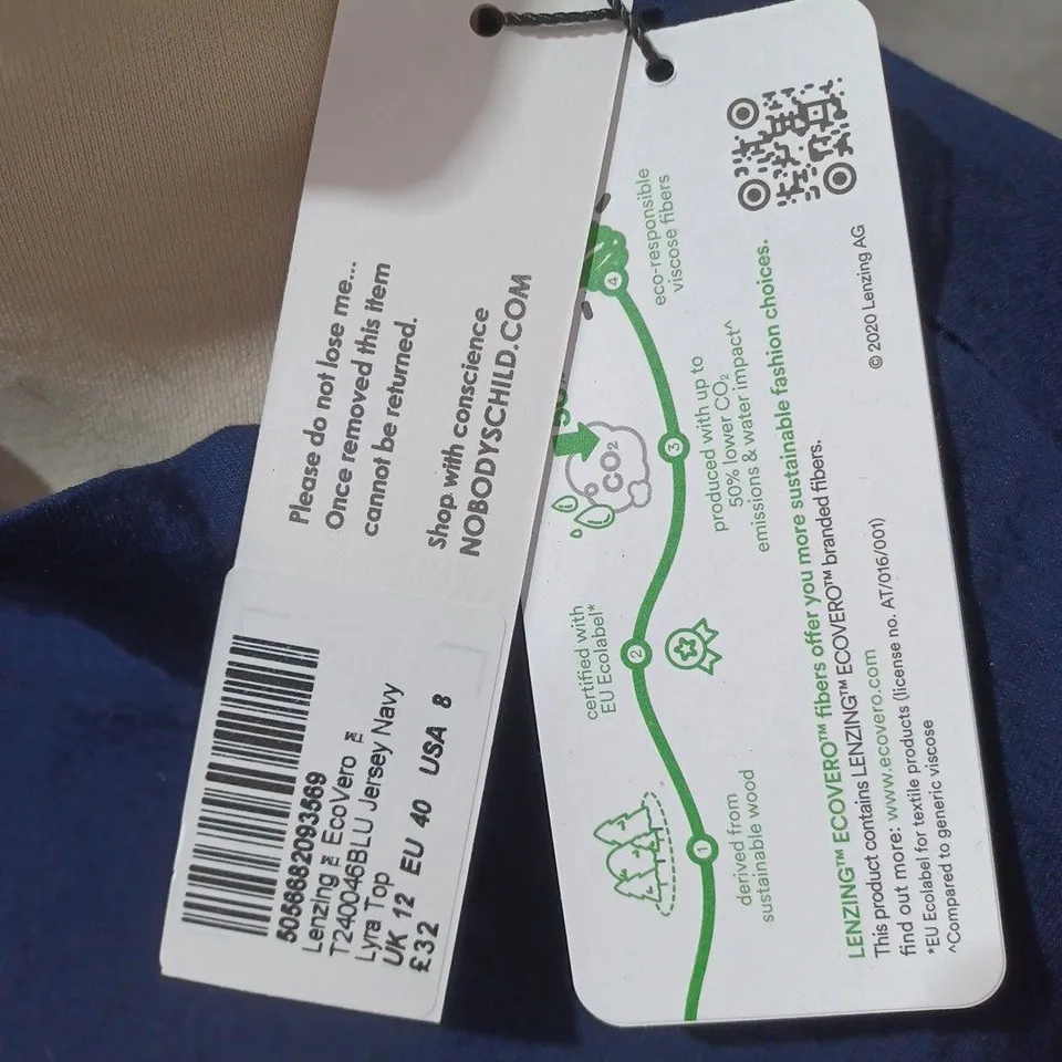 NOBODYS CHILD NAVY LYRA TOP - UK 12