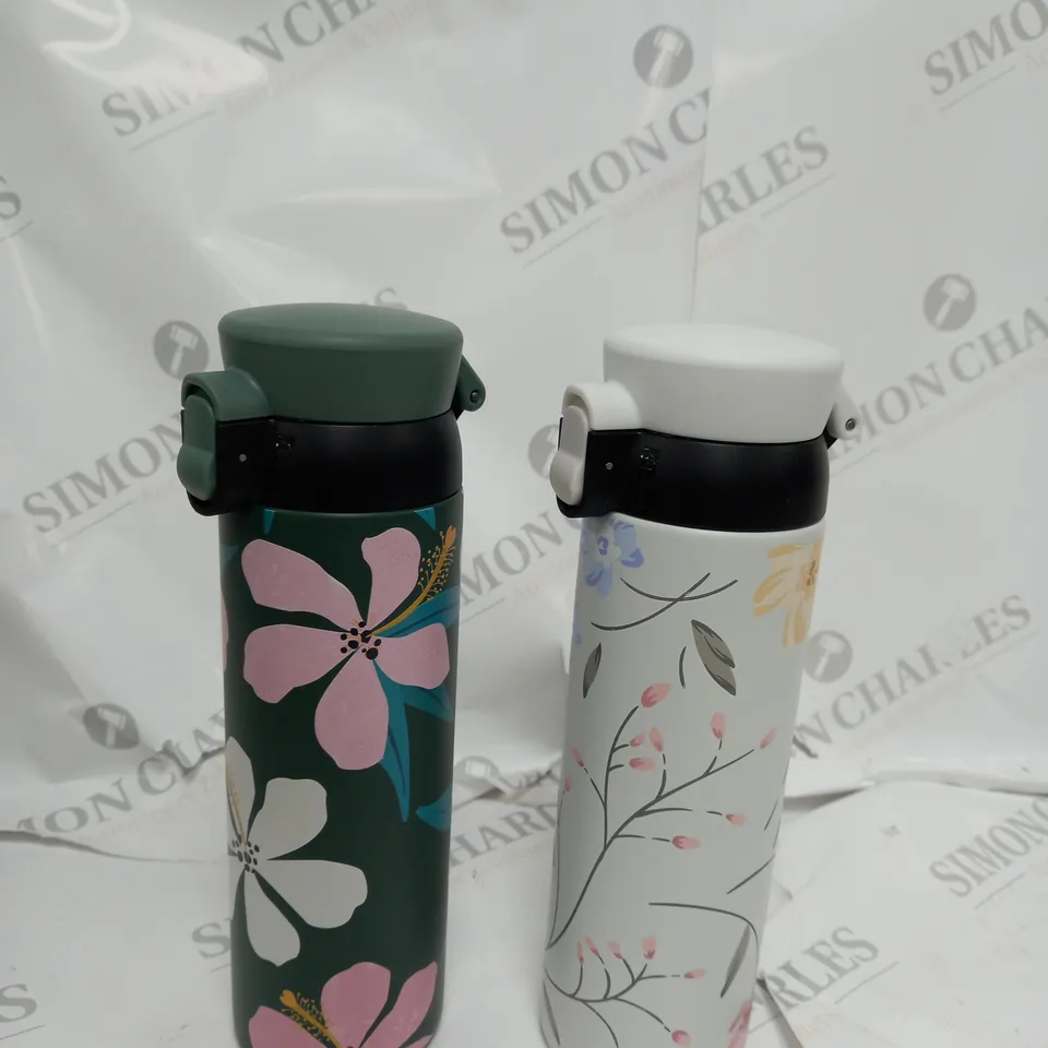 LOCK & LOCK SET OF TWO INSULATED PRINTED WATER BOTTLES 450ML