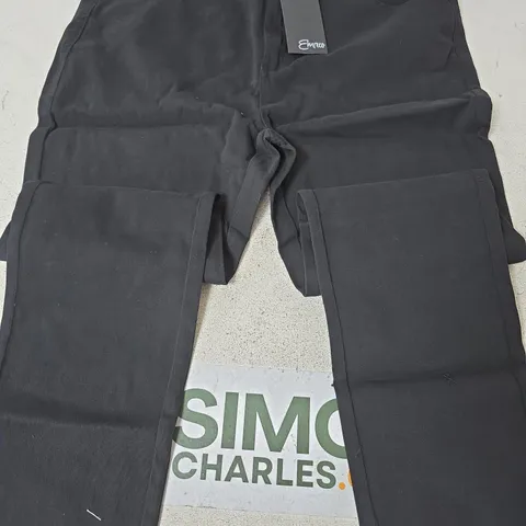 EMRICO JEAN STYLE BRUSHED COTTON TROUSERS, BLACK - SIZE 16
