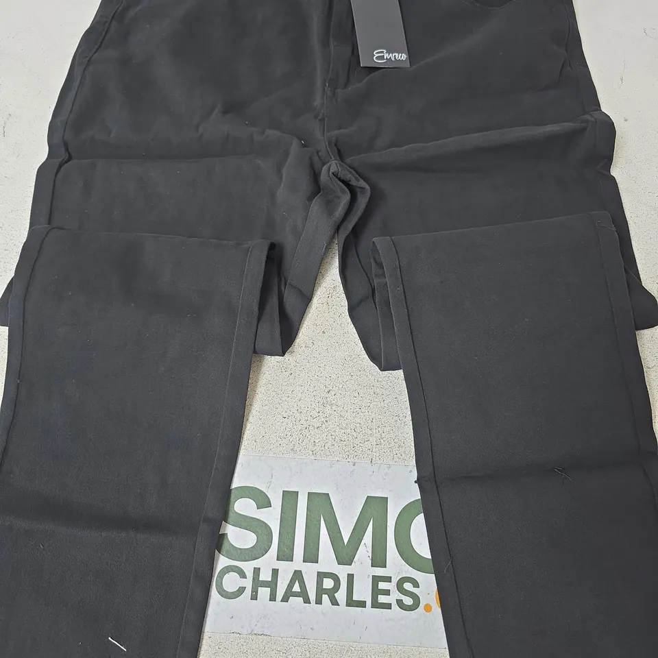 EMRICO JEAN STYLE BRUSHED COTTON TROUSERS, BLACK - SIZE 16 