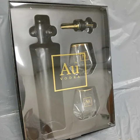 AU VODKA ACCESSORIES TO INCLUDE GLASSES & POURER - COLLECTION ONLY