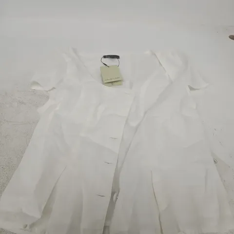 NOBODY'S CHILD WHITE WAISTCOAT BLOUSE, UK 12 