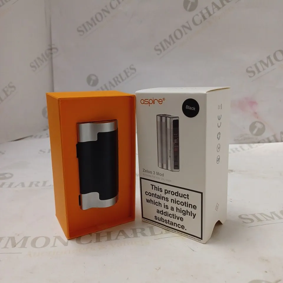 BOXED ASPIRE ZELOS 3 MOD - BLACK. 