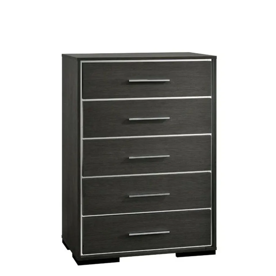 BOXED VIDA DESIGNS RIANO MISTAYA 5 DRAWER CHEST 75CM BLACK 