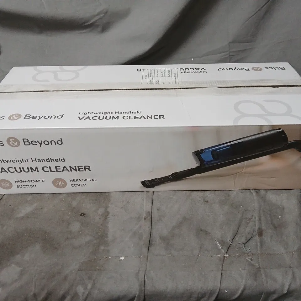 BLISS & BEYOND LIGHTWEIGHT HANDHELD VACUUM CLEANER – BOXED