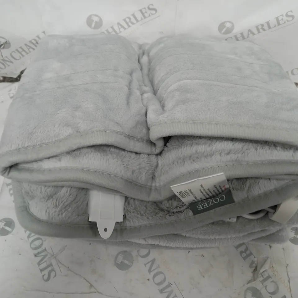 BOXED COZEE HOME HEATED BLANKET IN LIGHT GREY