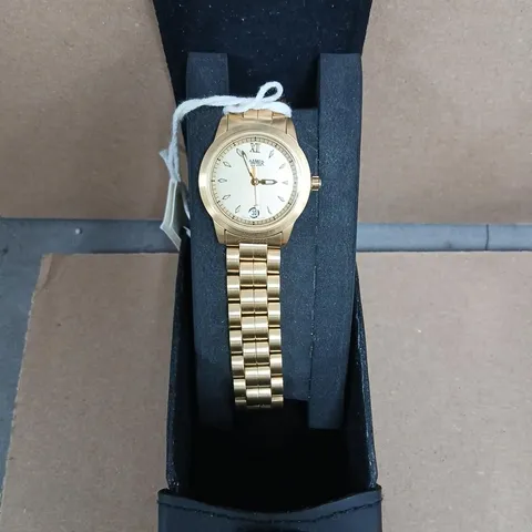 ROAMER POWER 8 GOLD-TONE BRACELET WATCH – BOXED