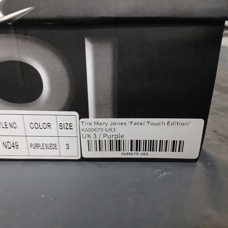 KOI TIRA MARY JANES 'FATAL TOUCH EDITION' - PURPLE SUEDE, UK 3