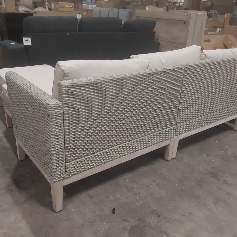 DESIGNER OUTDOOR SEATING GROUP WITH CUSHIONS