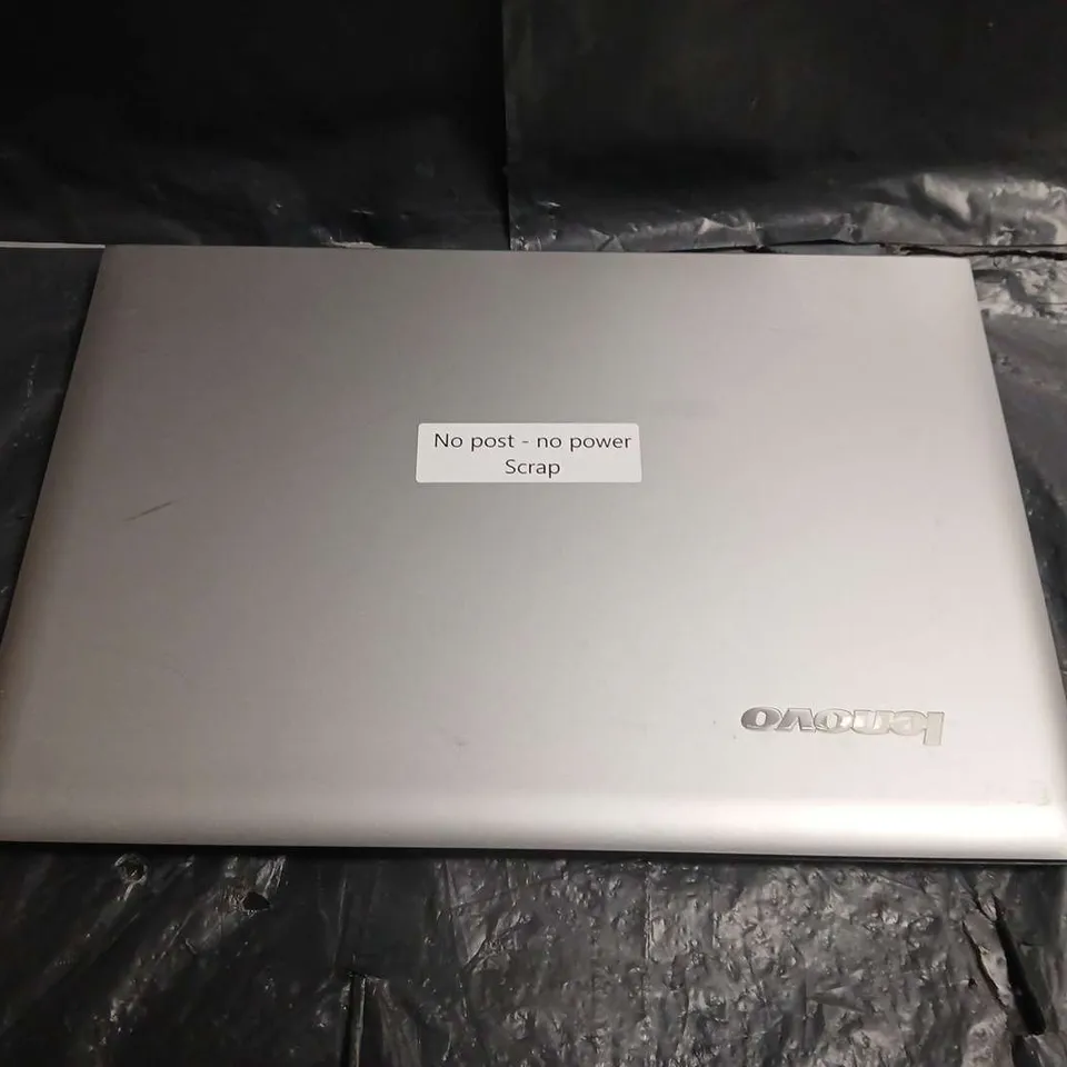 LENOVO LAPTOP – SILVER LID, SCREEN/DISPLAY ASSEMBLY REMOVED (NON-FUNCTIONAL)