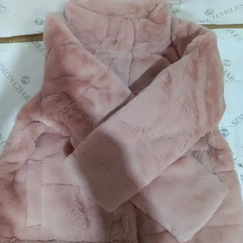 CENTIGRADE BUNNY FAUX FUR COAT PINK SIZE XS