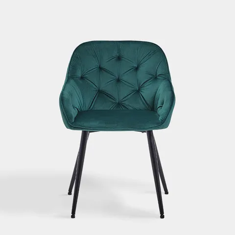 BOXED GARVIES SET OF TWO GREEN DINING CHAIRS (1 BOX)