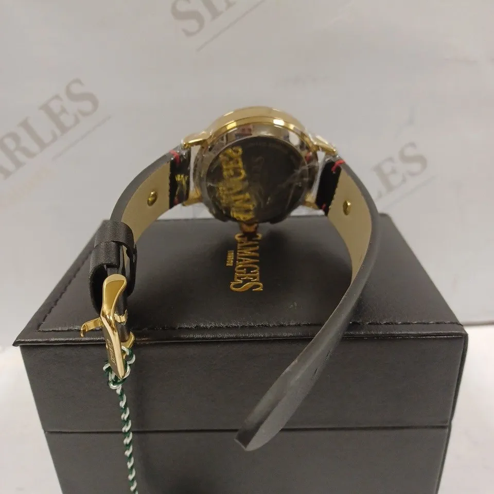 GAMAGES OF LONDON LIMITED EDITION HAND ASSEMBLED PRECISION AUTOMATIC GOLD WHITE WATCH RRP £810