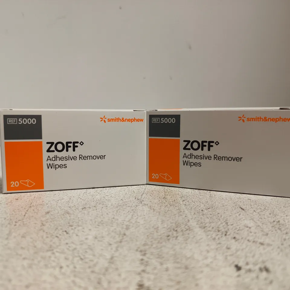 SMITH & NEPHEW ZOFF ADHESIVE REMOVER WIPES – 20 WIPES PER BOX, 2 BOXES