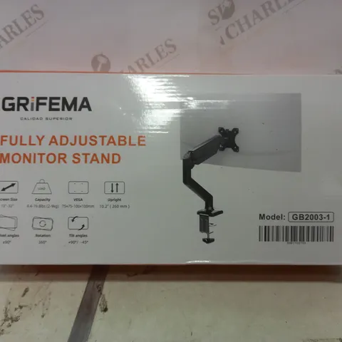 BOXED GRIFEMA FULLY ADJUSTABLE MONITOR STAND