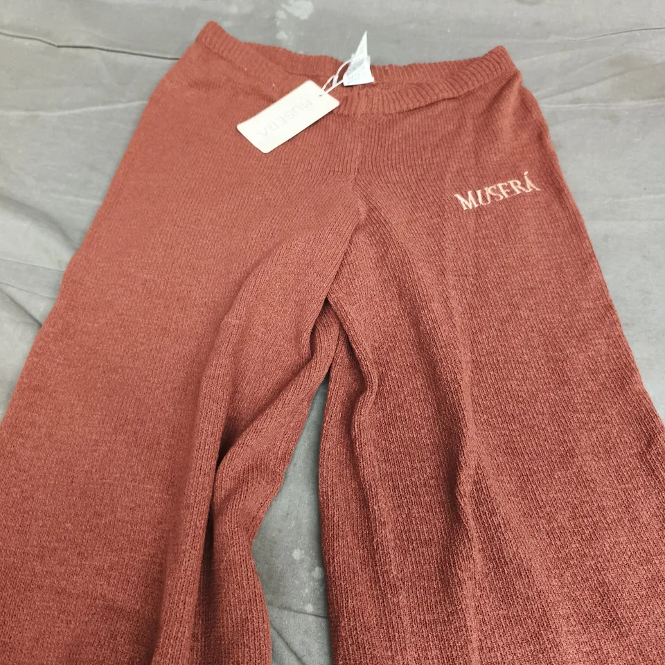 MUSERA KNIT PANTS – BURGUNDY – SIZE XL