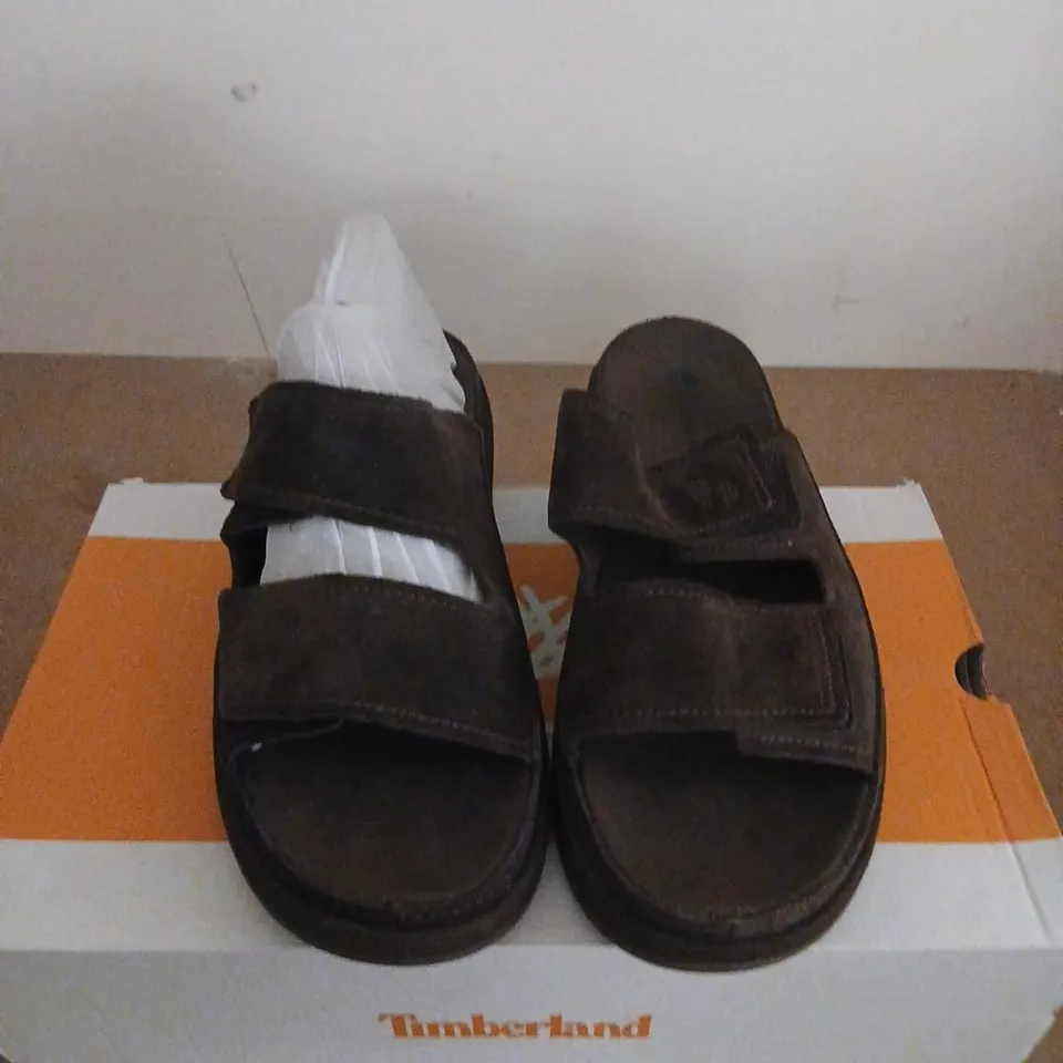 TIMBERLAND CASCO COVE SLIDE SANDAL – DARK BROWN SUEDE, MEN’S SIZE 11.5 UK (US 12)