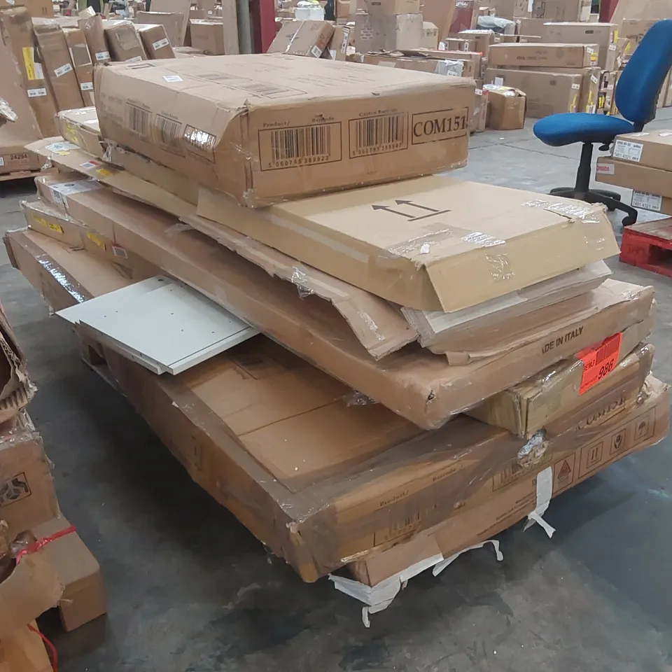 PALLET OF ASSORTED DESIGNER FURNITURE PARTS 