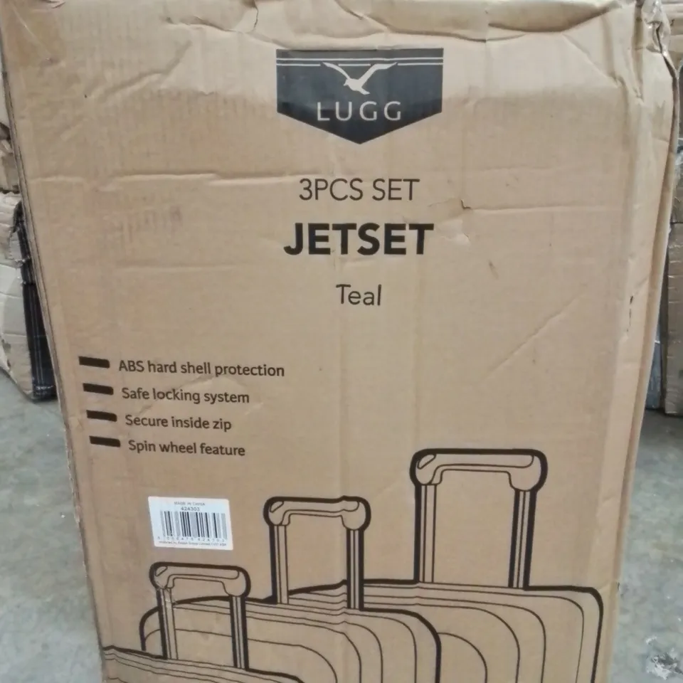 BOXED LUGG JETSET 3PCS TRAVEL SUITCASE SET -TEAL-