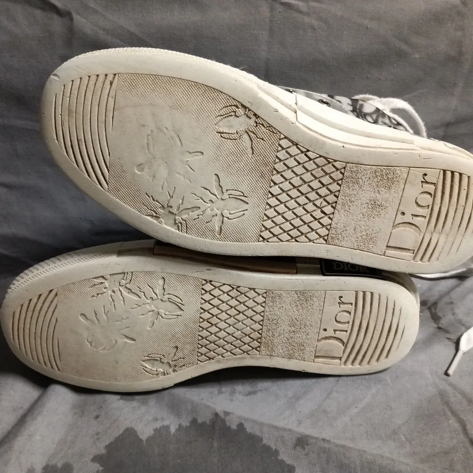 DIOR HIGH-TOP TRAINERS IN MONOGRAM CANVAS - 38
